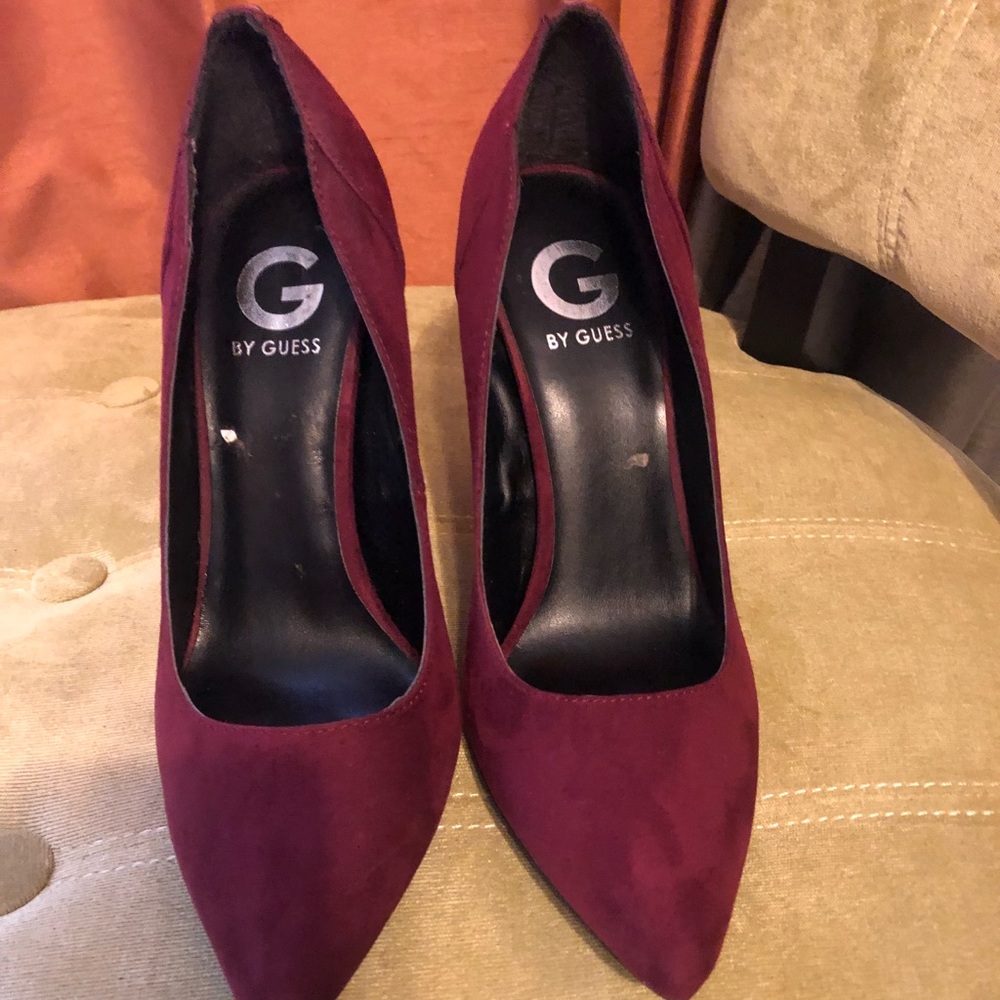 Wine Suede Pumps by G by Guess
